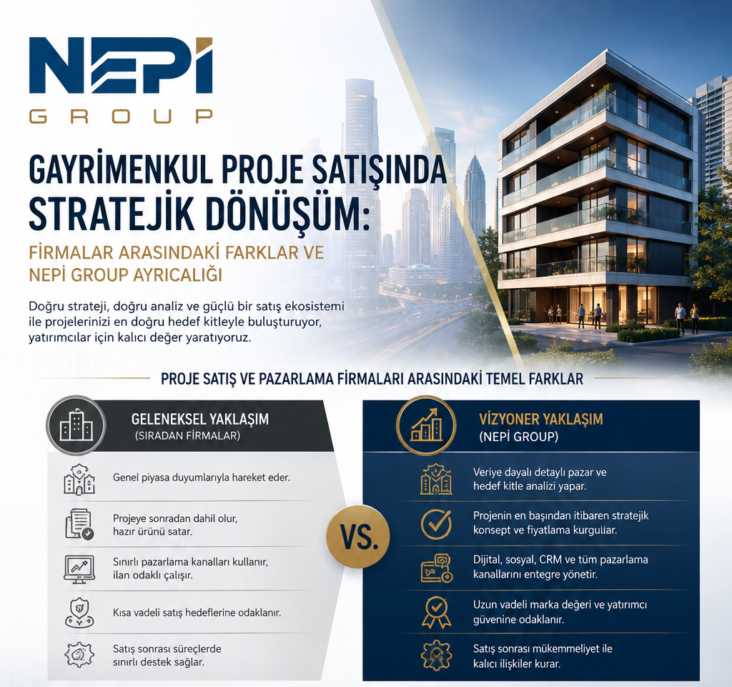 Gayrimenkul Proje Satışında Stratejik Dönüşüm: Firmalar Arasındaki Farklar ve Nepi Group Ayrıcalığı