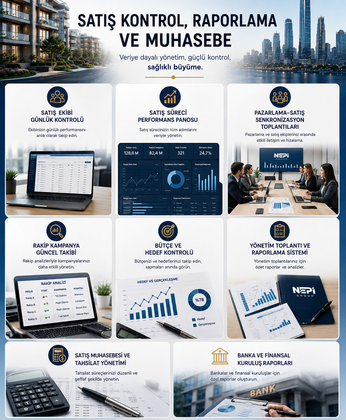 Nepi Group gayrimenkul proje satış ve süreç yönetimi