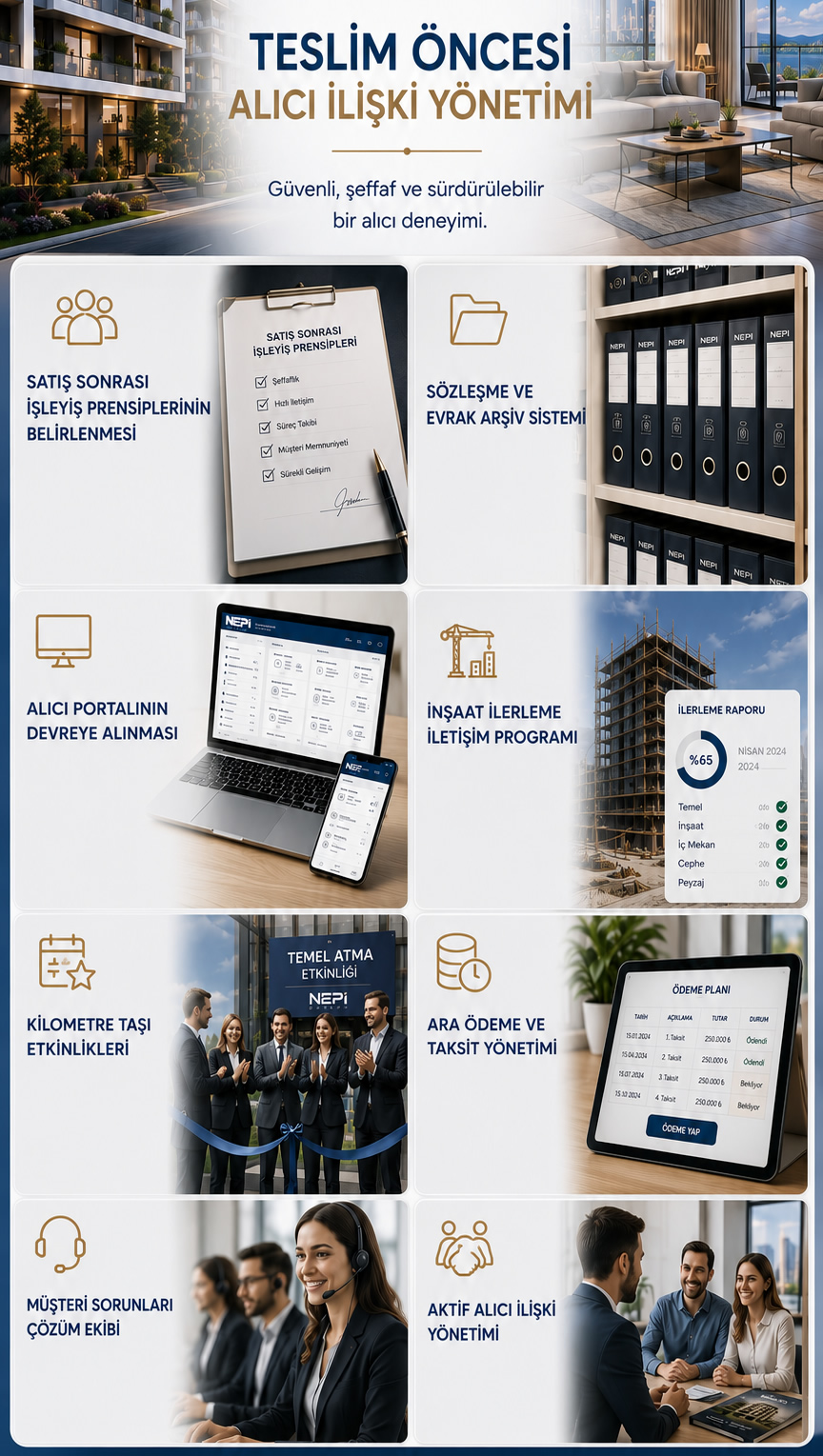 Nepi Group gayrimenkul proje satış ve süreç yönetimi